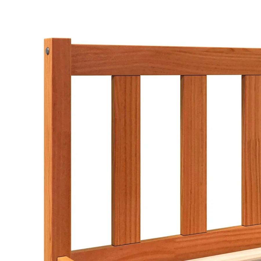 Cadre de lit sans matelas cire marron 100x200cm bois pin massif - 7