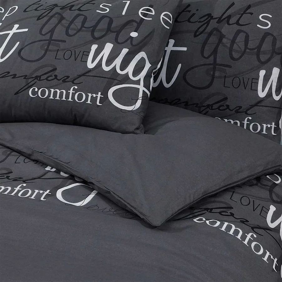 Ensemble de housse de couette Noir 155x220 cm Coton - 5