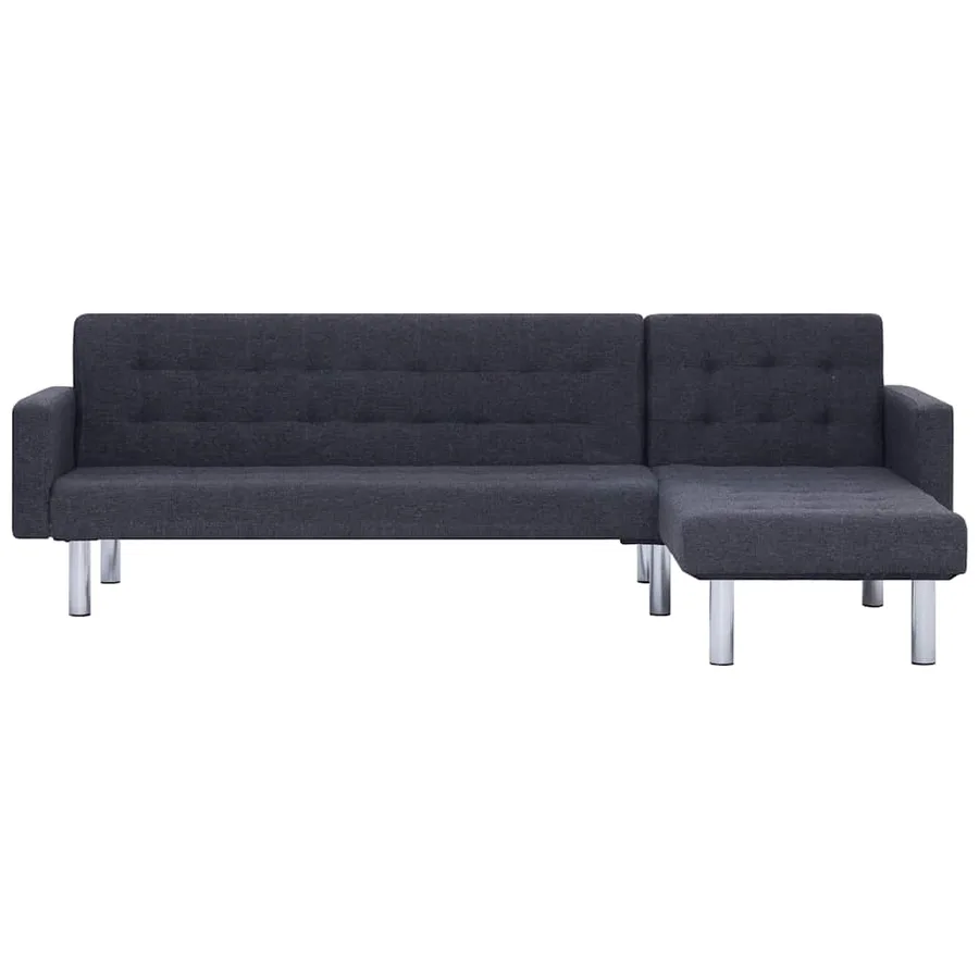 Canapé-lit en L Gris foncé Polyester - 4
