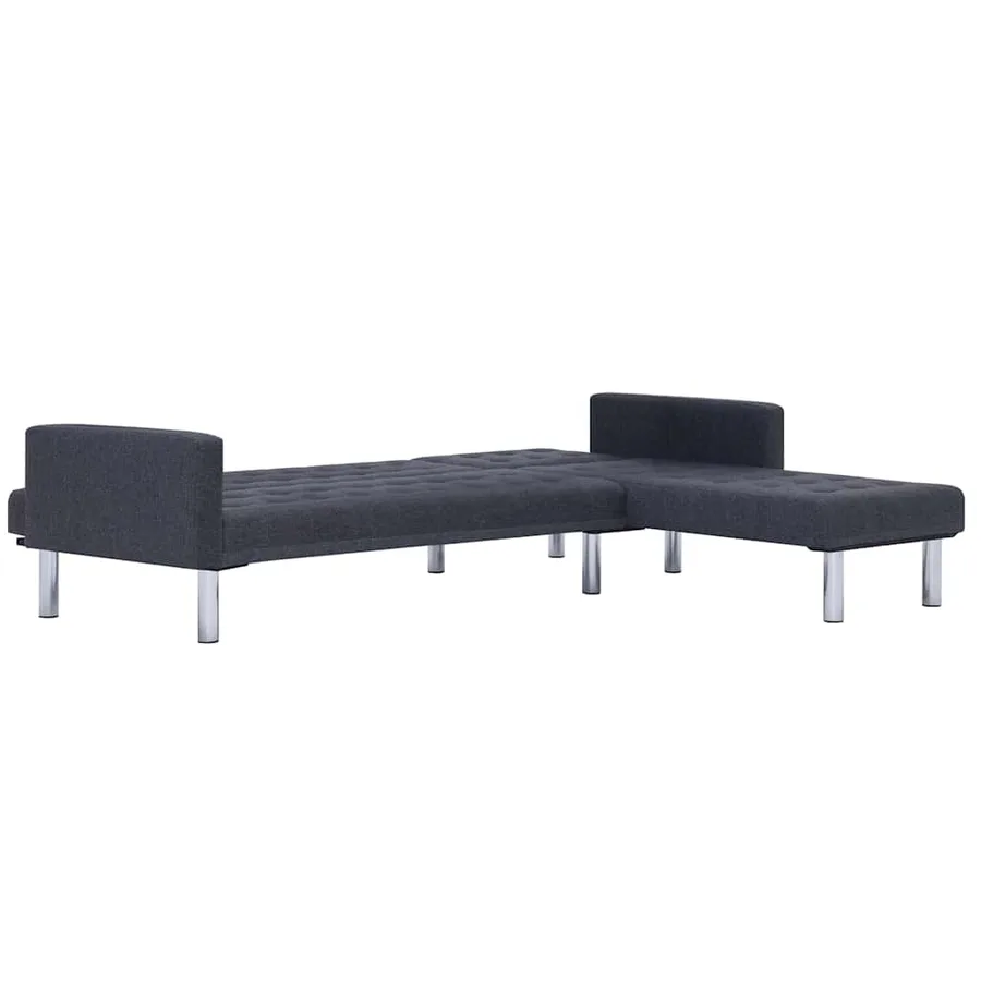 Canapé-lit en L Gris foncé Polyester - 5