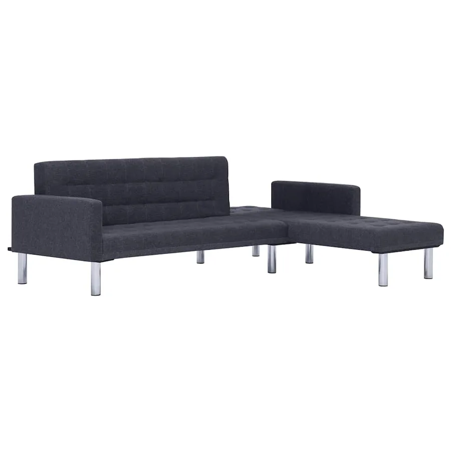 Canapé-lit en L Gris foncé Polyester - 6