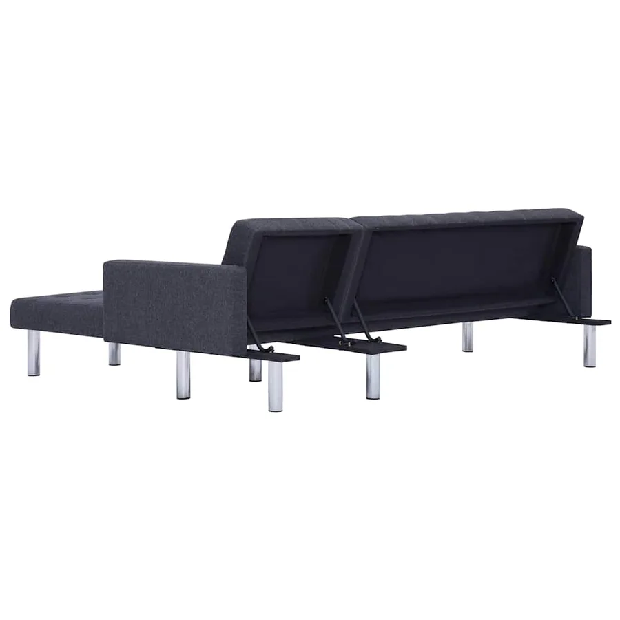 Canapé-lit en L Gris foncé Polyester - 7