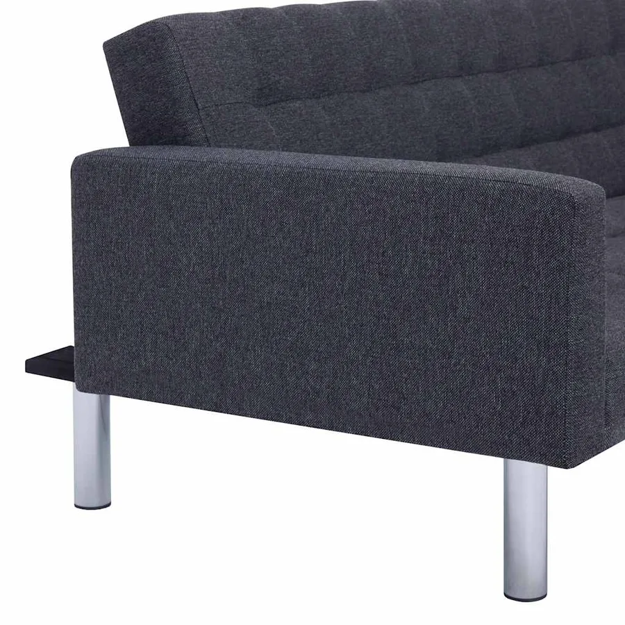 Canapé-lit en L Gris foncé Polyester - 9