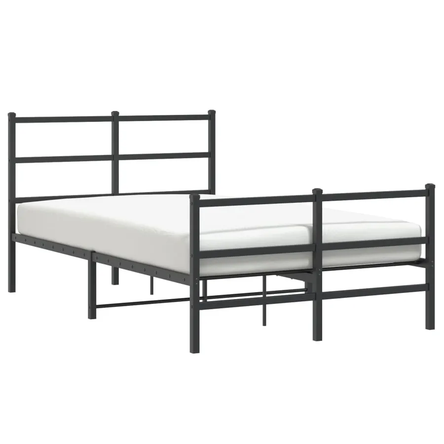 Cadre de lit métal sans matelas avec pied de lit noir 120x190cm - 2