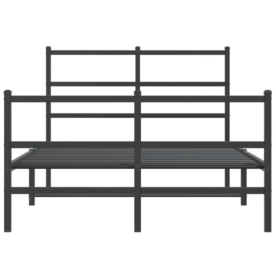 Cadre de lit métal sans matelas avec pied de lit noir 120x190cm - 5