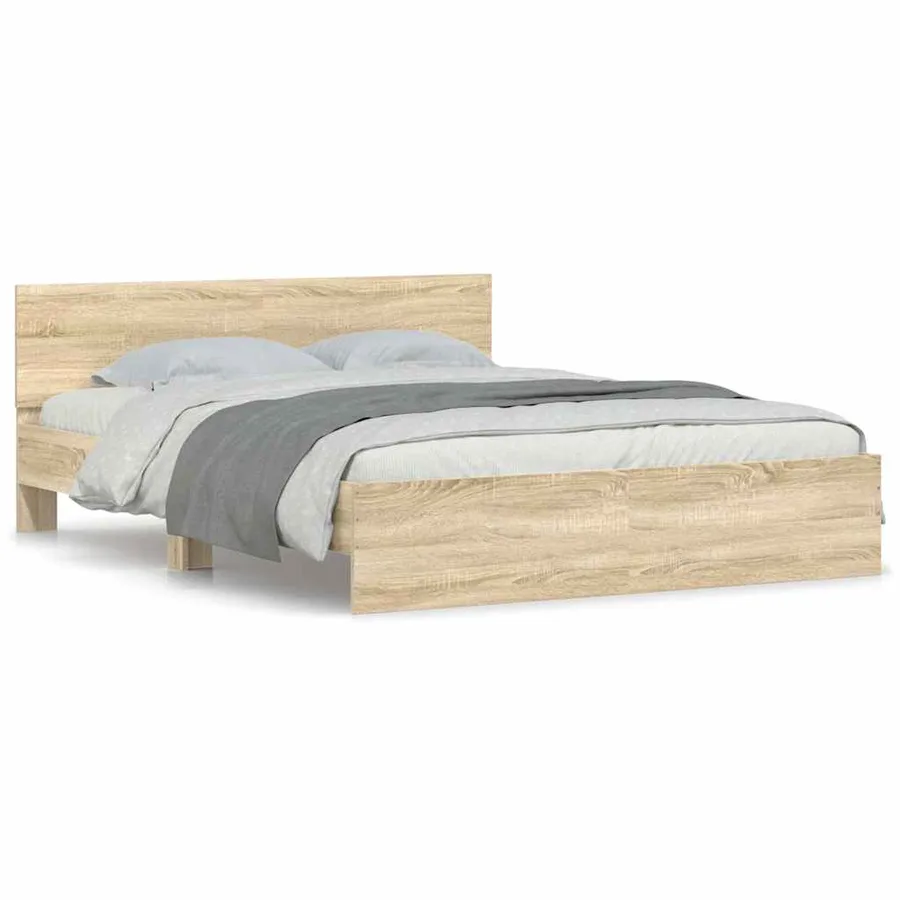 Cadre de lit sans matelas chêne sonoma 150x200 cm - 2