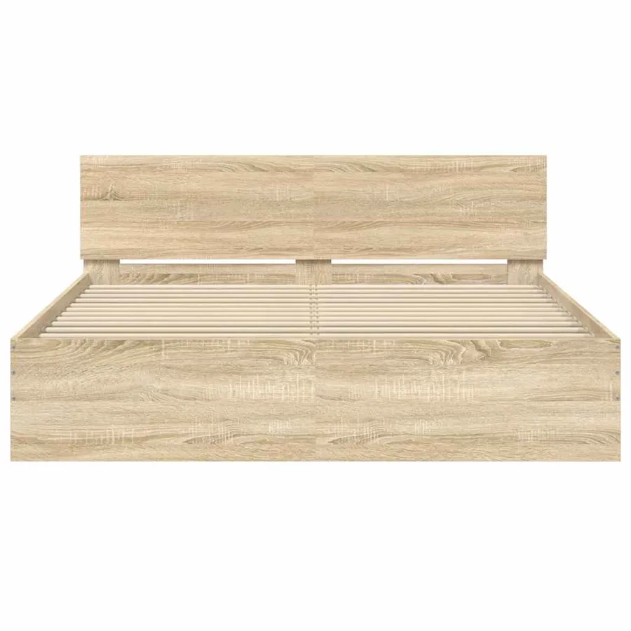 Cadre de lit sans matelas chêne sonoma 150x200 cm - 5