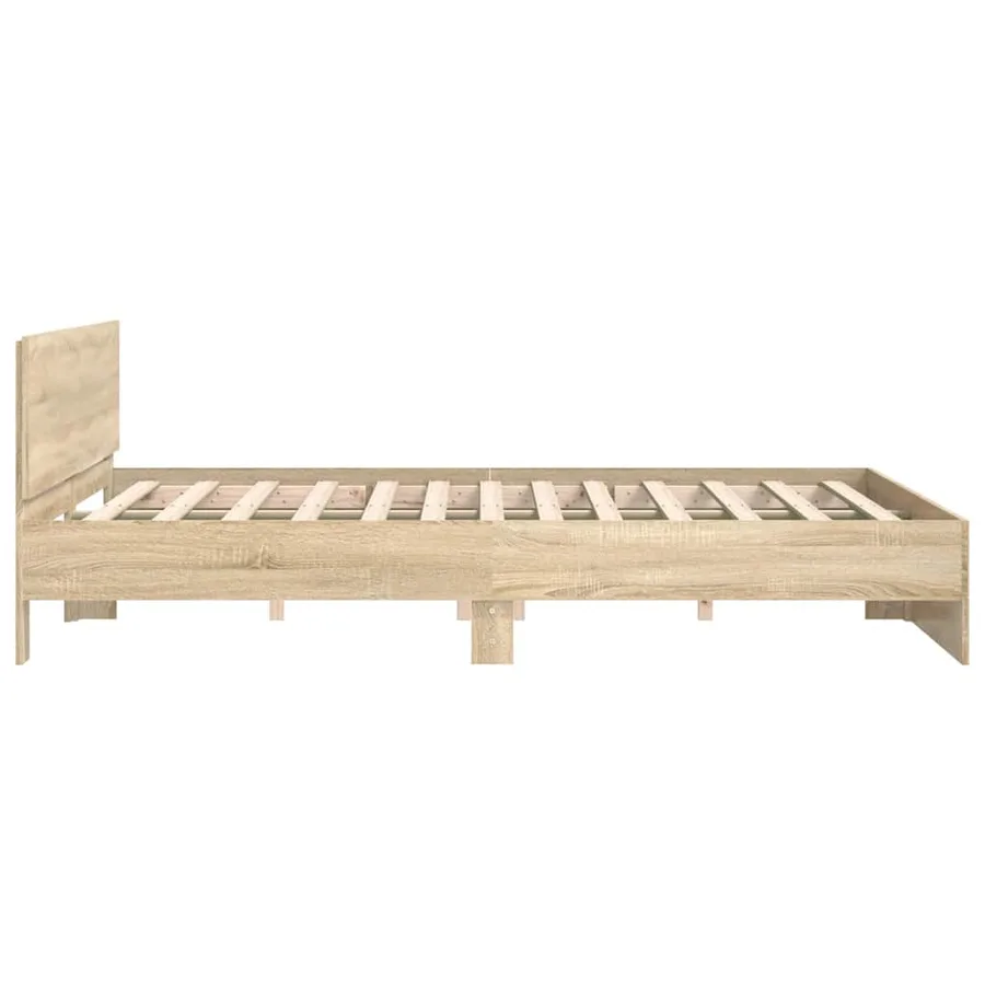 Cadre de lit sans matelas chêne sonoma 150x200 cm - 6