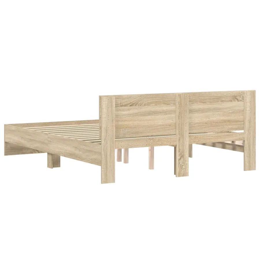 Cadre de lit sans matelas chêne sonoma 150x200 cm - 7
