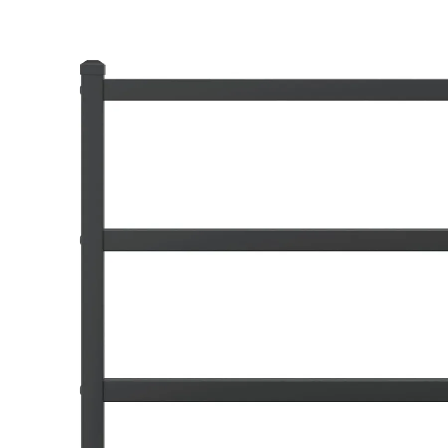 Cadre de lit métal sans matelas avec pied de lit noir 90x190 cm - 8