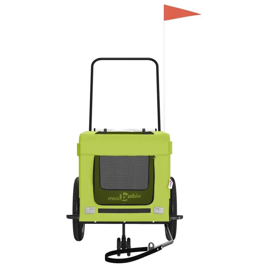 Remorque de vélo pour animaux de compagnie vert et noir - 5