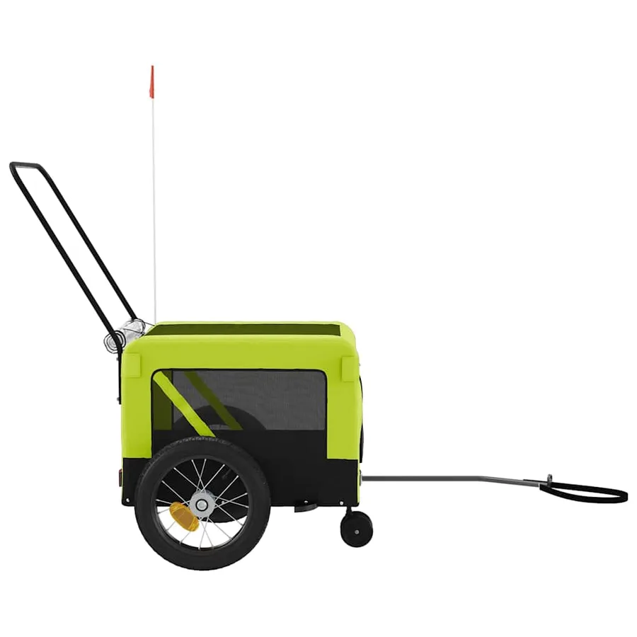 Remorque de vélo pour animaux de compagnie vert et noir - 7