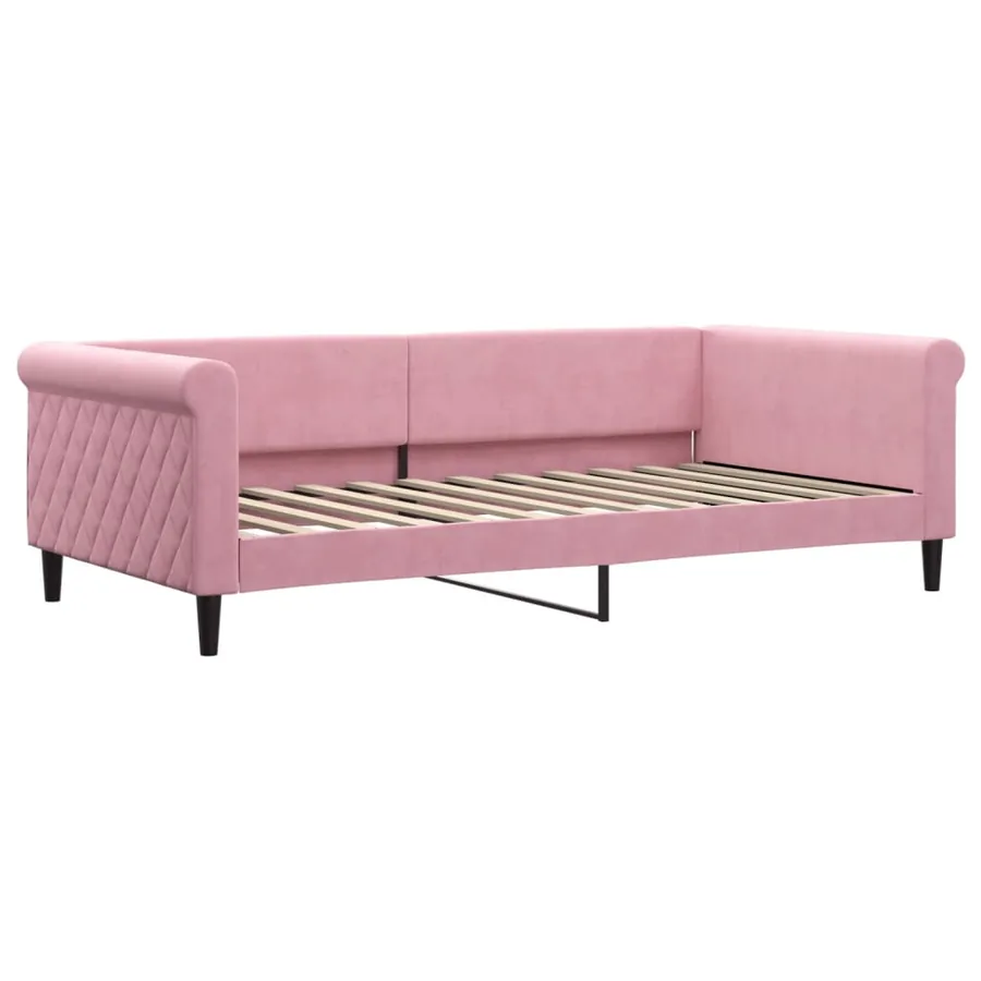 Lit de repos rose 100x200 cm velours - 2