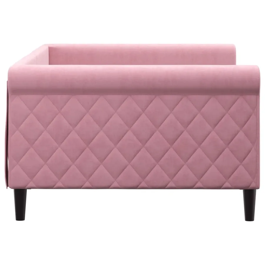Lit de repos rose 100x200 cm velours - 4