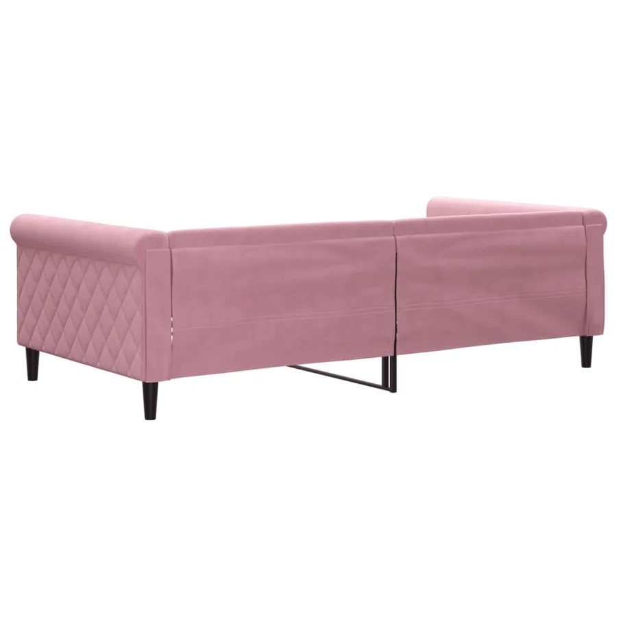 Lit de repos rose 100x200 cm velours - 5