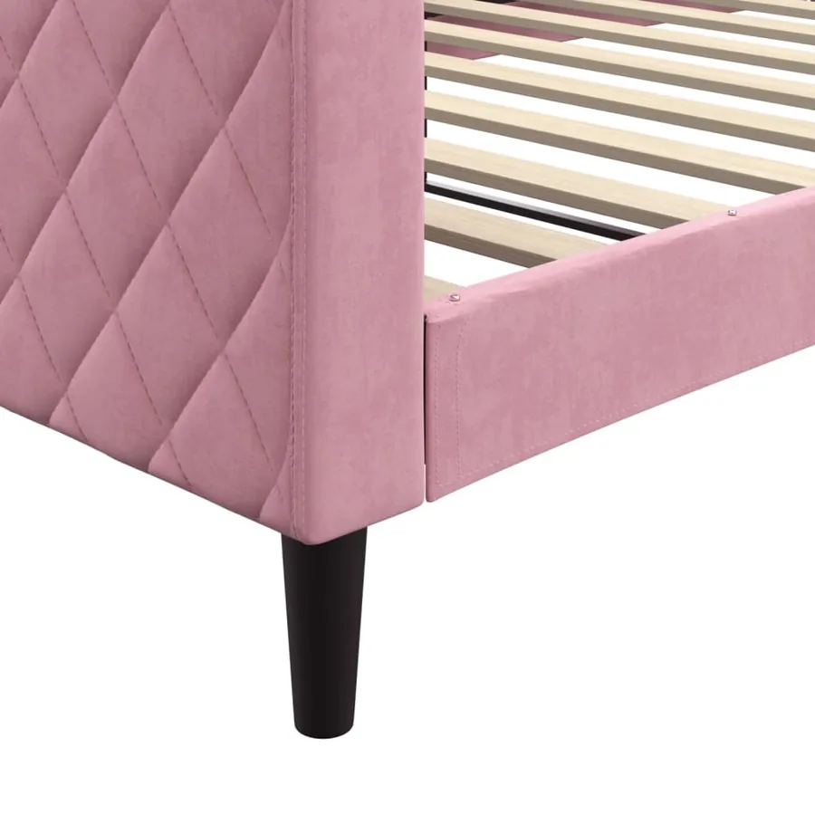 Lit de repos rose 100x200 cm velours - 6