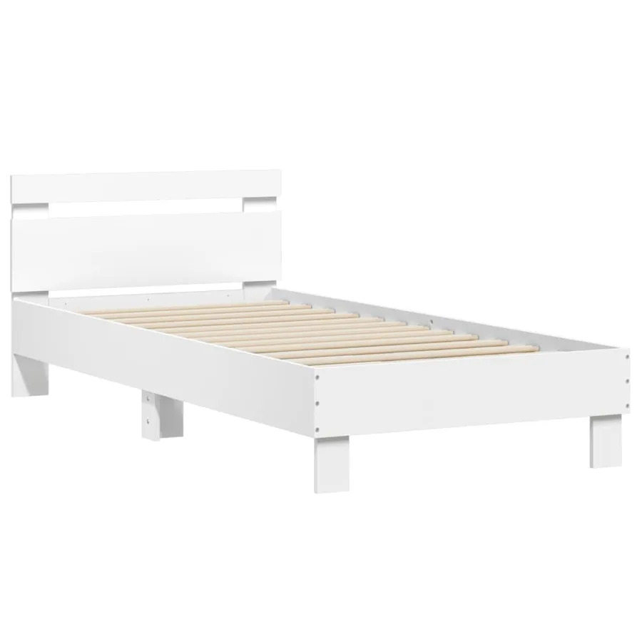 Cadre de lit sans matelas avec tête de lit blanc 90x190 cm - 3