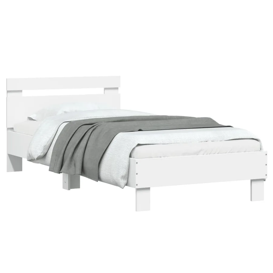 Cadre de lit sans matelas avec tête de lit blanc 90x190 cm - 4