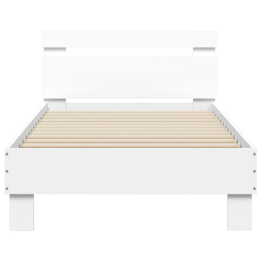 Cadre de lit sans matelas avec tête de lit blanc 90x190 cm - 5