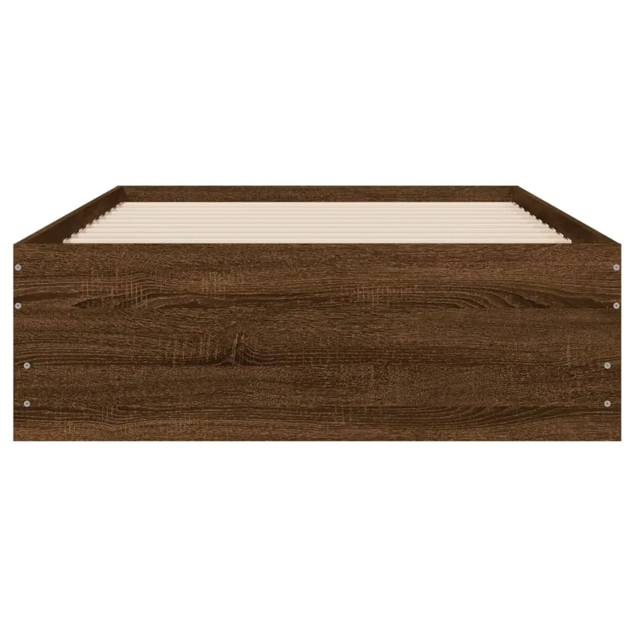 Cadre de lit avec tiroirs sans matelas chêne marron 100x200 cm - 6