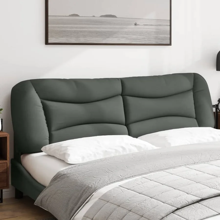 Coussin de tête de lit Hvar gris foncé 180 cm tissu - 3
