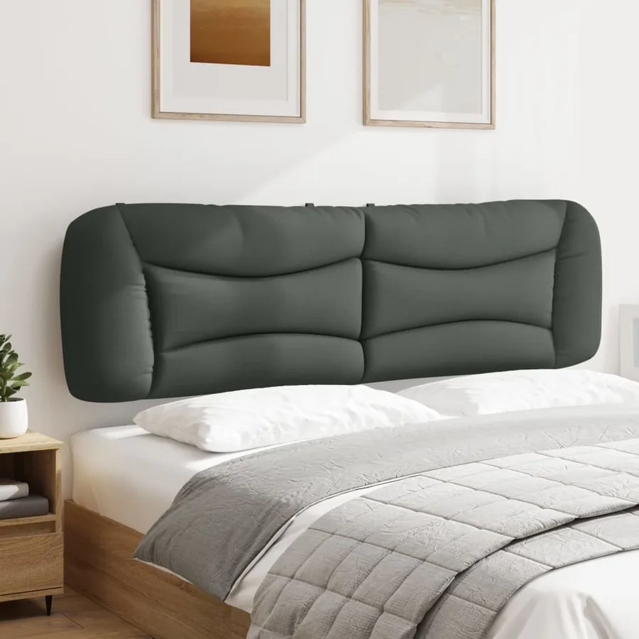 Coussin de tête de lit Hvar gris foncé 180 cm tissu - 4