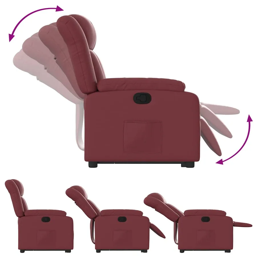 Fauteuil inclinable Rouge bordeaux Similicuir - 7
