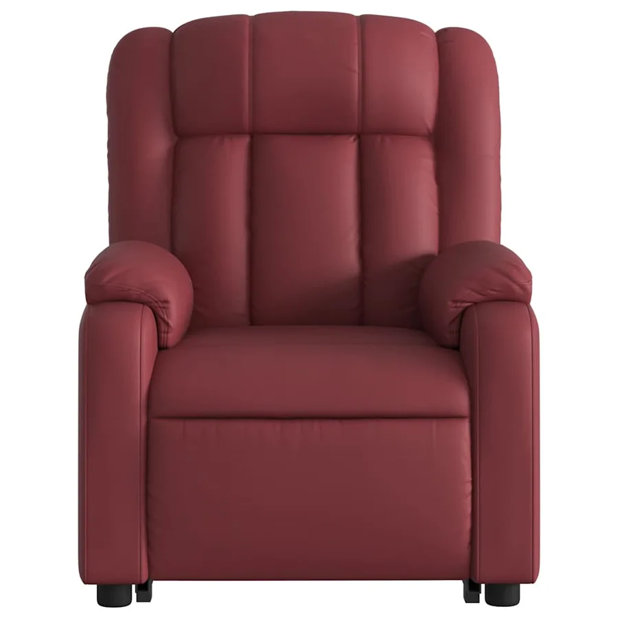 Fauteuil inclinable électrique rouge bordeaux similicuir - 9
