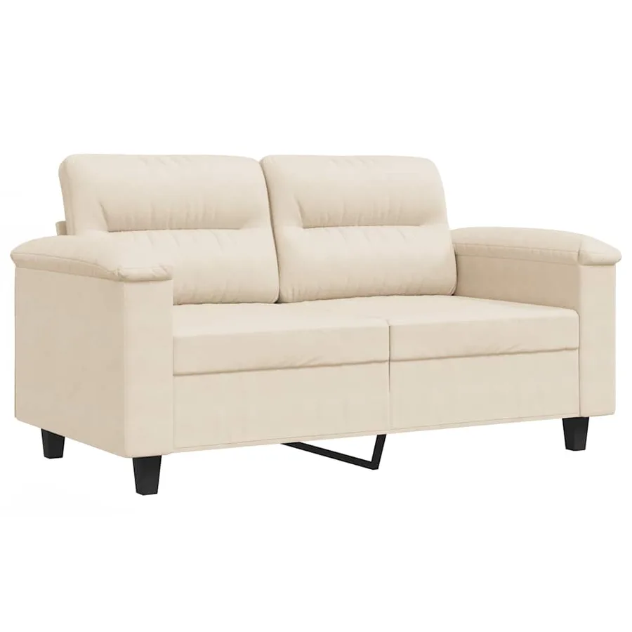 Canapé à 2 places Beige 120 cm Tissu microfibre - 2