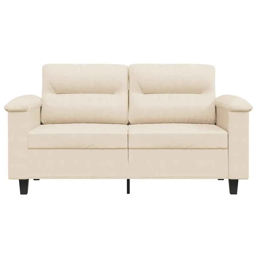 Canapé à 2 places Beige 120 cm Tissu microfibre - 4