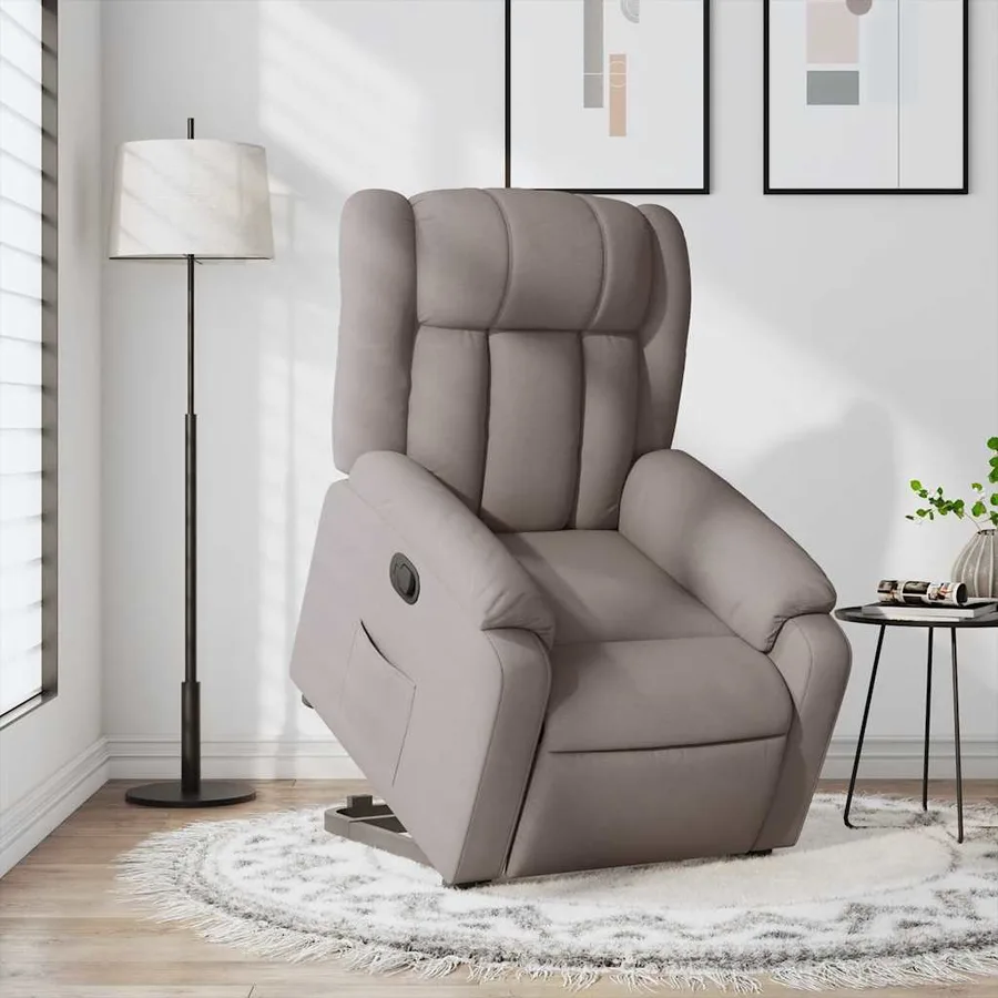 Fauteuil inclinable taupe tissu - 16