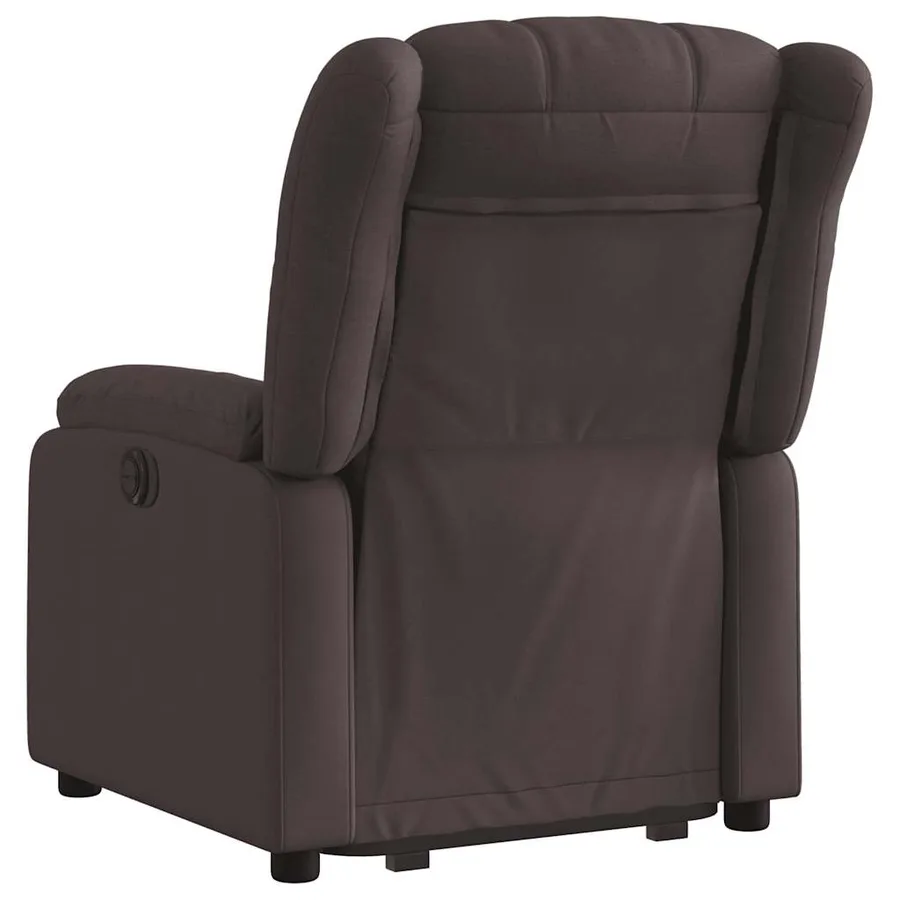 Fauteuil inclinable électrique marron foncé tissu - 5
