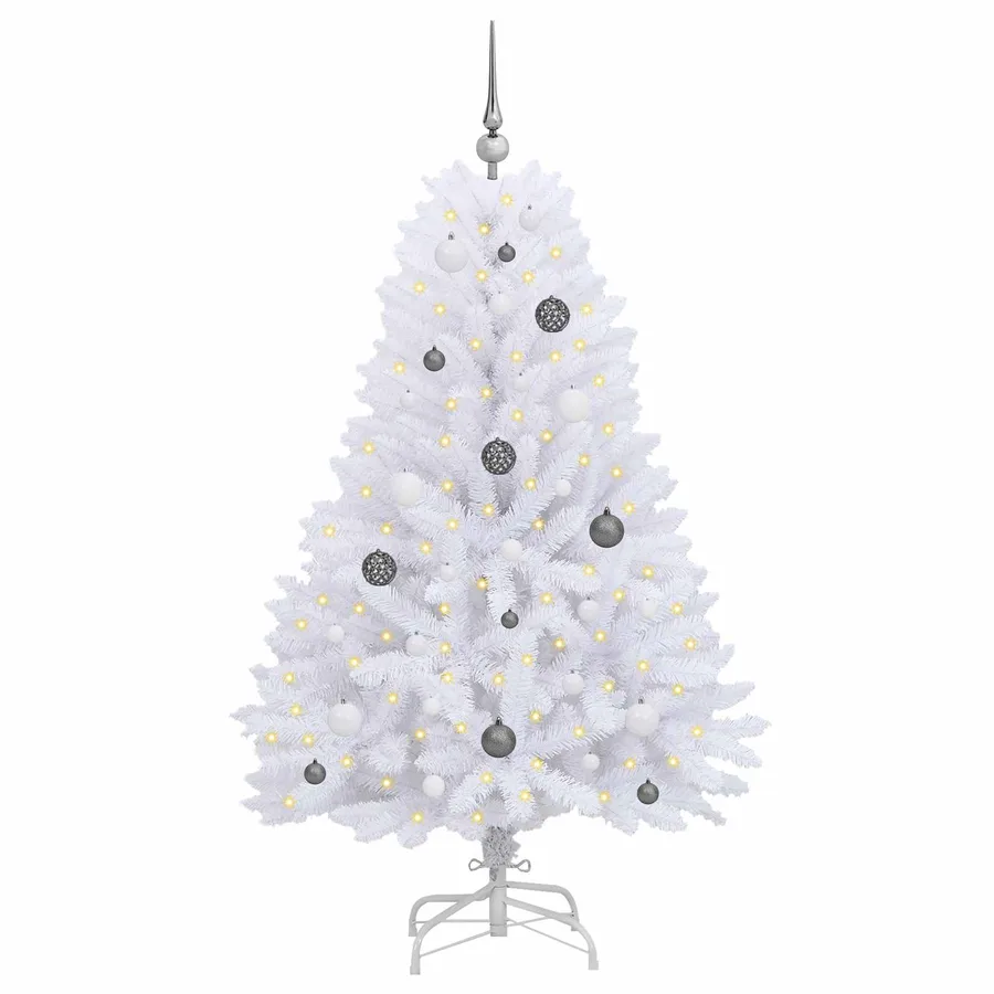 Sapin de Noël artificiel Blanc 80 x 80 x 150 cm PVC et métal - 3