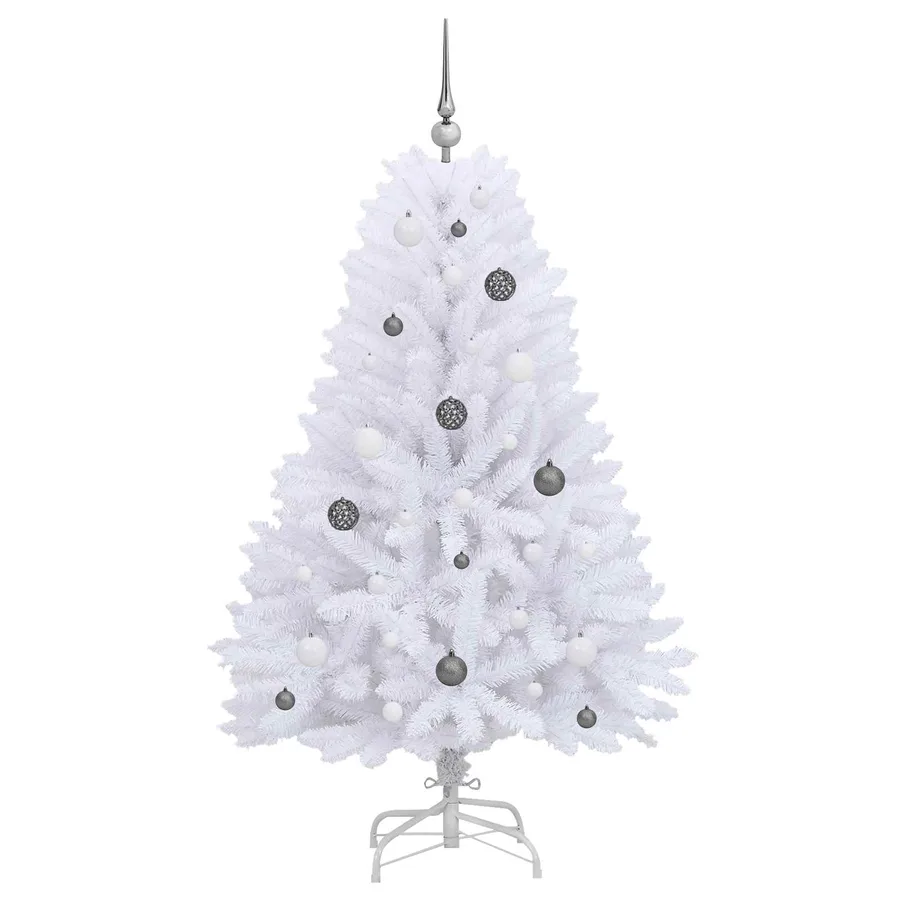 Sapin de Noël artificiel Blanc 80 x 80 x 150 cm PVC et métal - 4