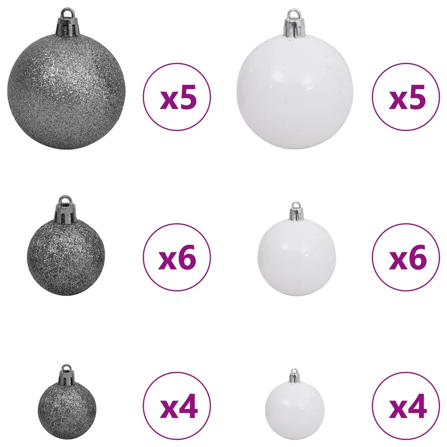 Sapin de Noël artificiel Blanc 80 x 80 x 150 cm PVC et métal - 7