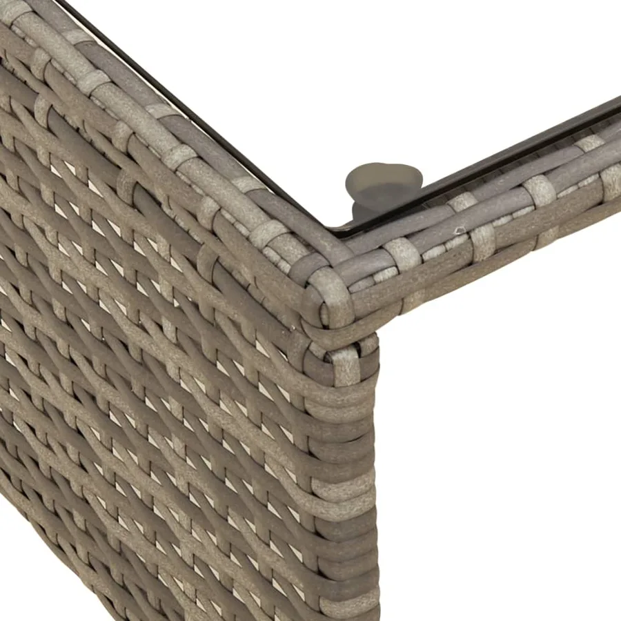 Canapé de jardin avec table et coussins en forme de L gris - 9