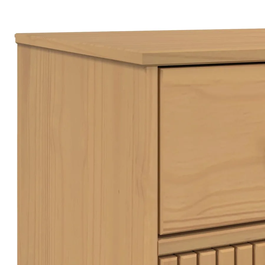 Buffet OLDEN marron 114x43x73,5 cm bois massif de pin - 11