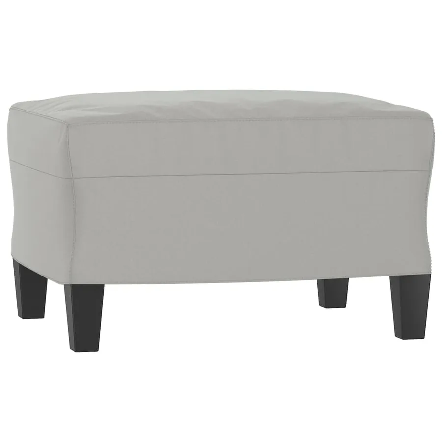 Fauteuil avec repose-pied Gris clair 60 cm Tissu microfibre - 5