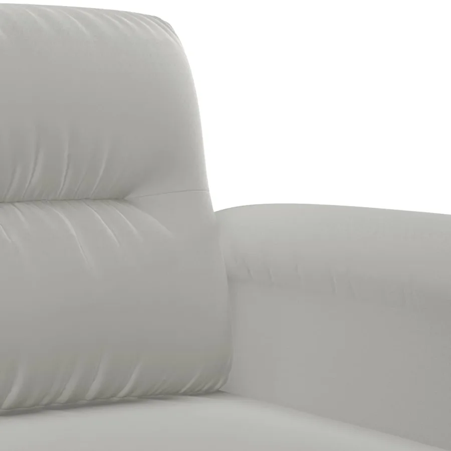 Ensemble de canapés 3 pcs coussins Gris clair Tissu microfibre - 7