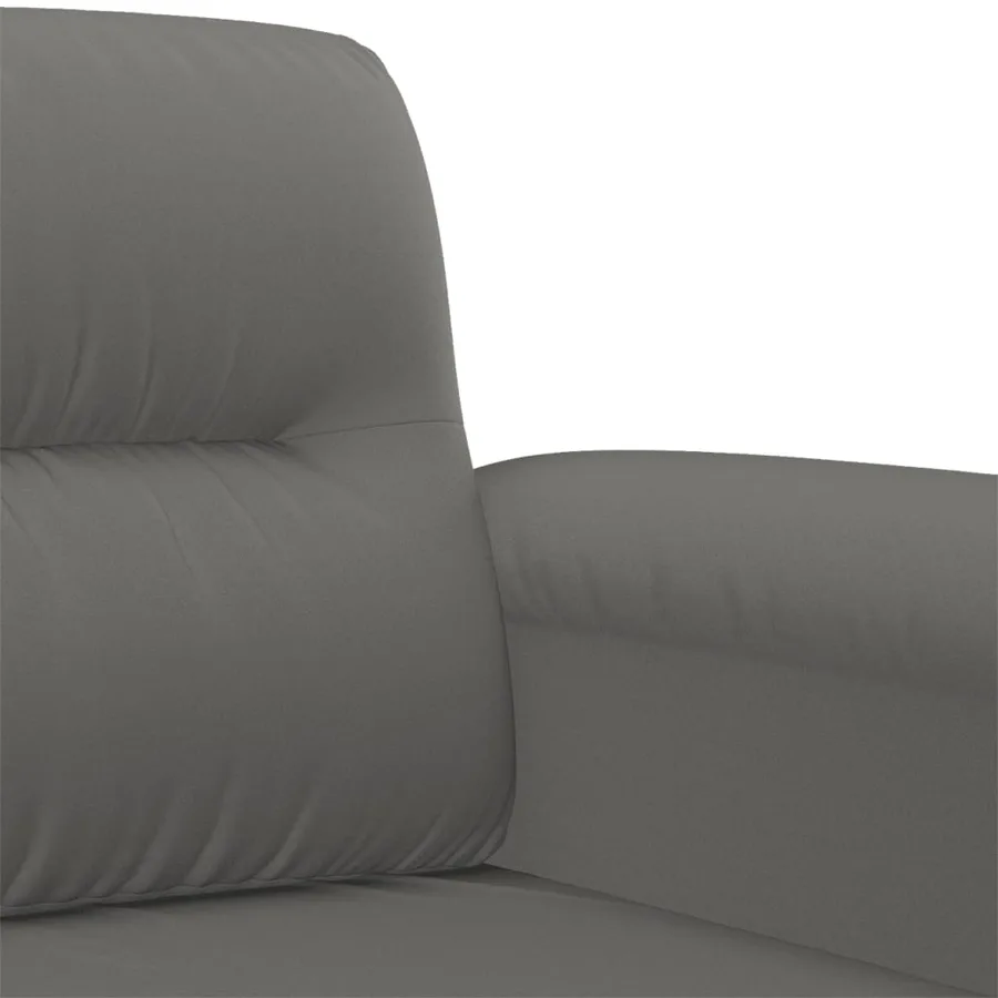 Ensemble de canapés 3 pcs coussins gris foncé tissu microfibre - 6
