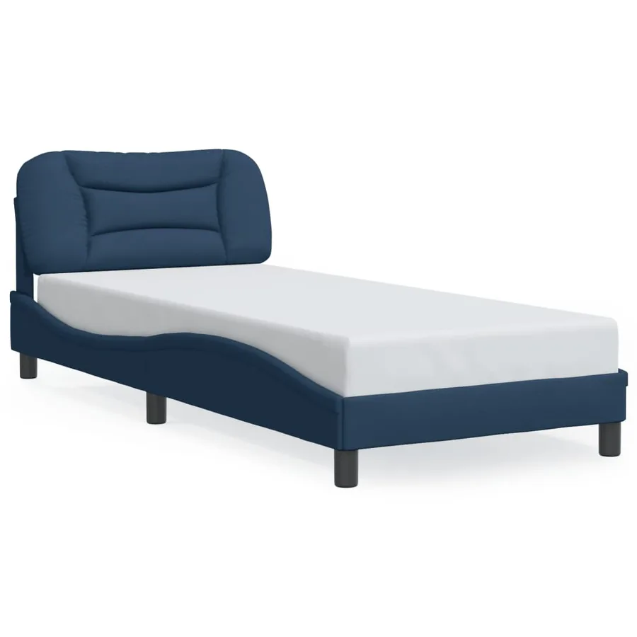 Cadre de lit avec LED sans matelas Hvar bleu 80x200 cm tissu - 2