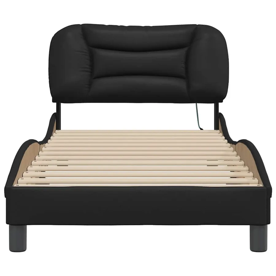 Cadre de lit avec LED sans matelas Hvar noir 90x200 cm - 6