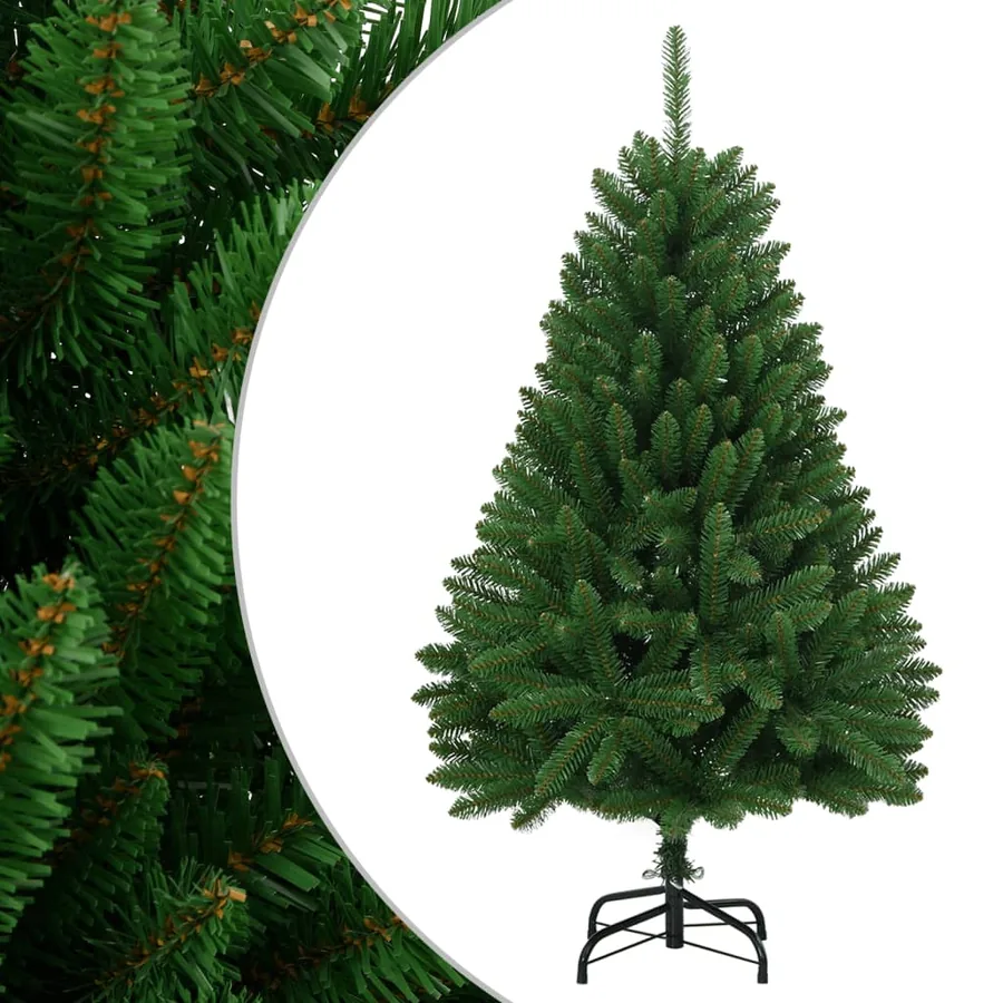 Sapin de Noël artificiel à charnières avec support vert 150 cm