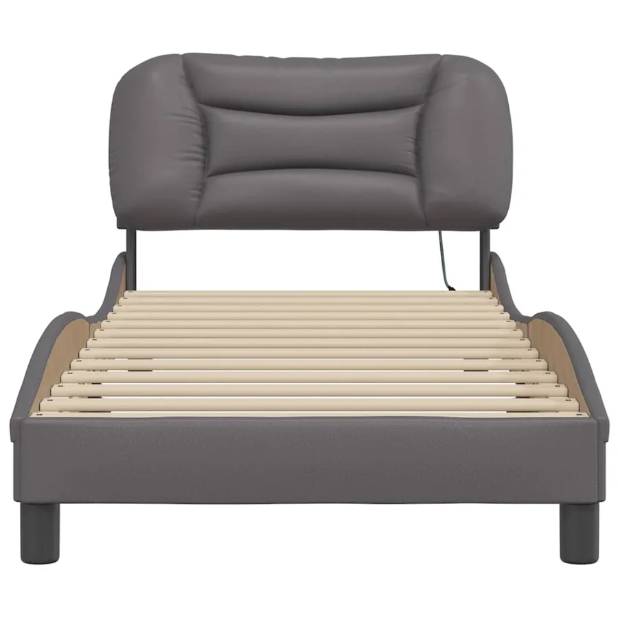 Cadre de lit avec LED sans matelas Hvar gris 80x200 cm - 6