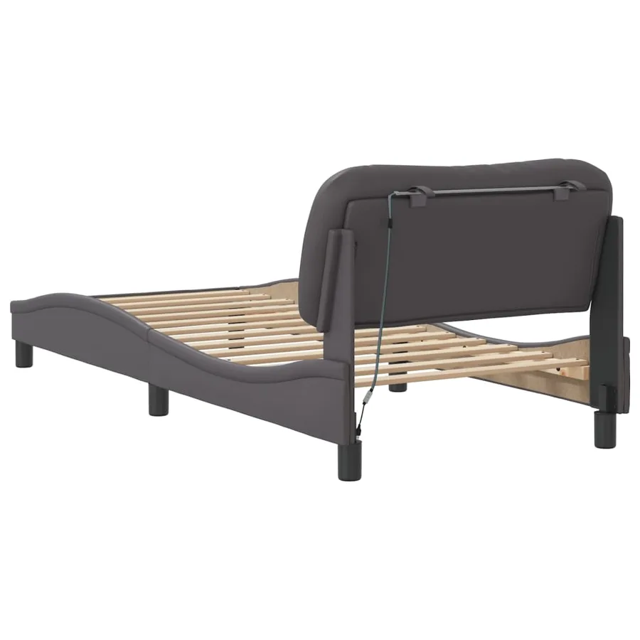 Cadre de lit avec LED sans matelas Hvar gris 80x200 cm - 9