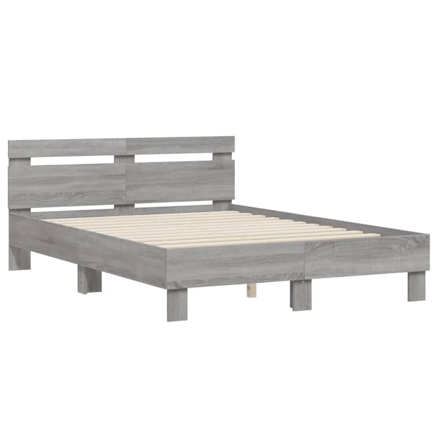 Cadre de lit sans matelas sonoma gris 135x190 cm - 3