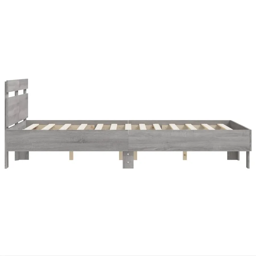 Cadre de lit sans matelas sonoma gris 135x190 cm - 6