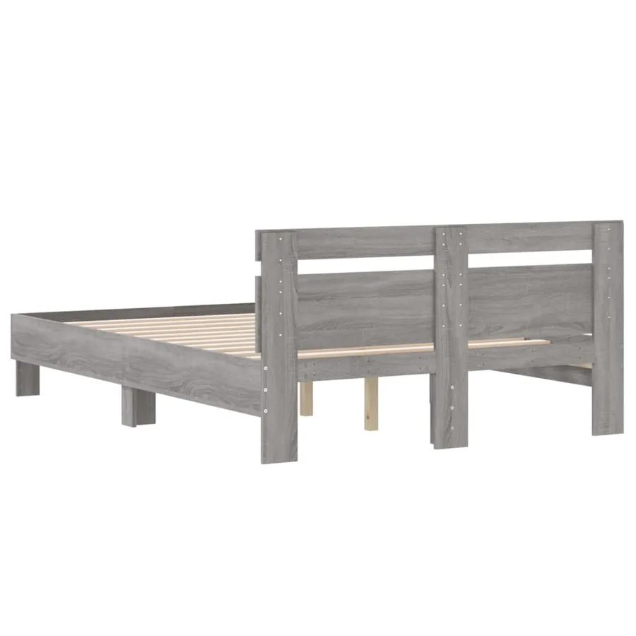 Cadre de lit sans matelas sonoma gris 135x190 cm - 7