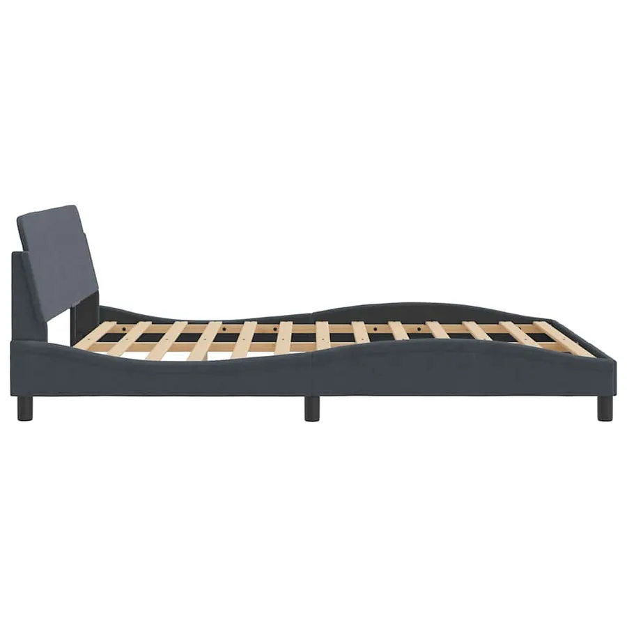 Cadre de lit Dover gris foncé 160x200 cm velours - 5