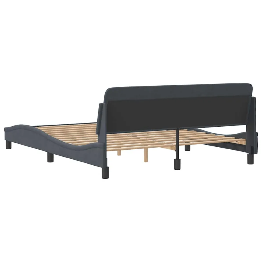 Cadre de lit Dover gris foncé 160x200 cm velours - 6